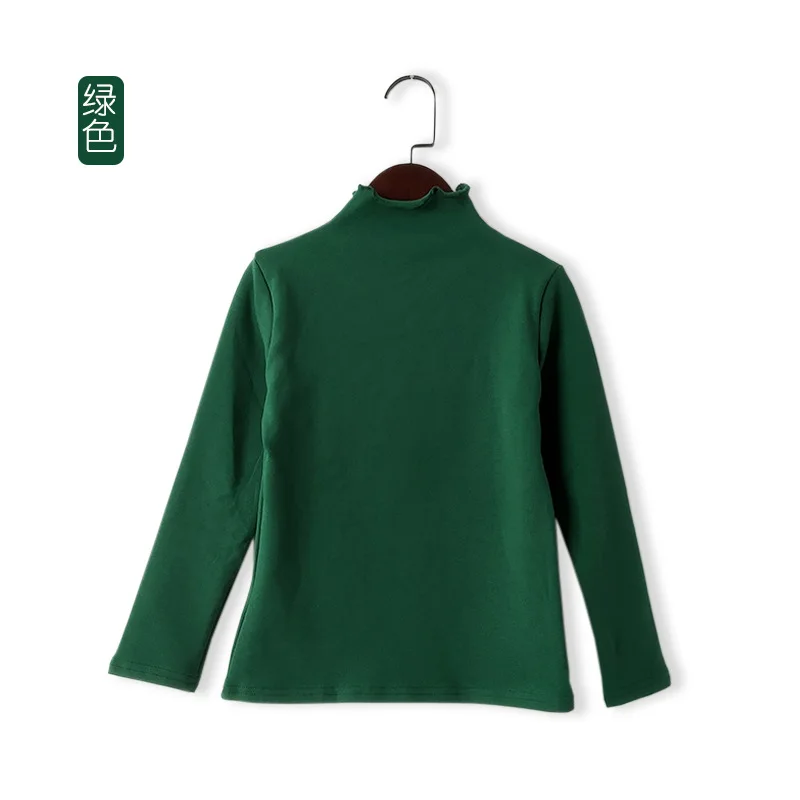 Green Блузки для девочек-подростков, осень, школьная белая рубашка для девочек, хлопковая одежда для девочек, детская блузка с длинными рукавами для детей 4, 6, 8, 10, 12, 14 лет - Цвет: Green