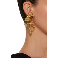 rongho vintage india flower earrings for women metal snake earring pendant femme brincos ethnic bijoux 2020 goth jewelry