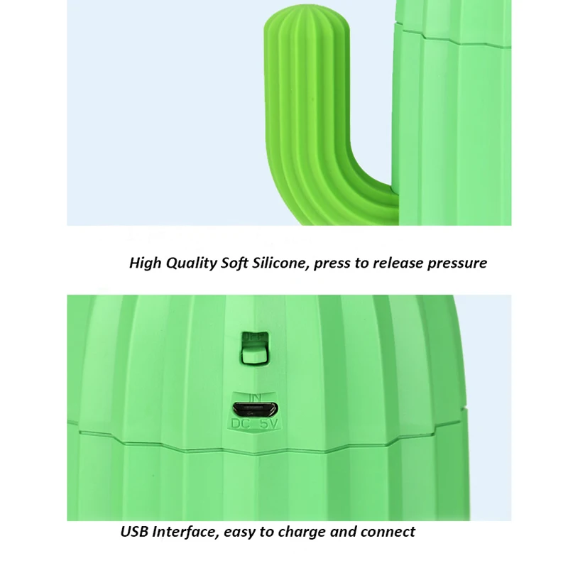 Увлажнитель воздуха С КАКТУСОМ 340 мл беспроводной Перезаряжаемый