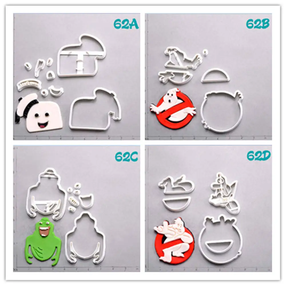 Ghostbusters дизайн Пластик Набор ножей для торта индивидуальный заказ 3D печатных Fondant(сахарная) форма для кекса для нарезки печенья в виде cortadores De Fondant(сахарная