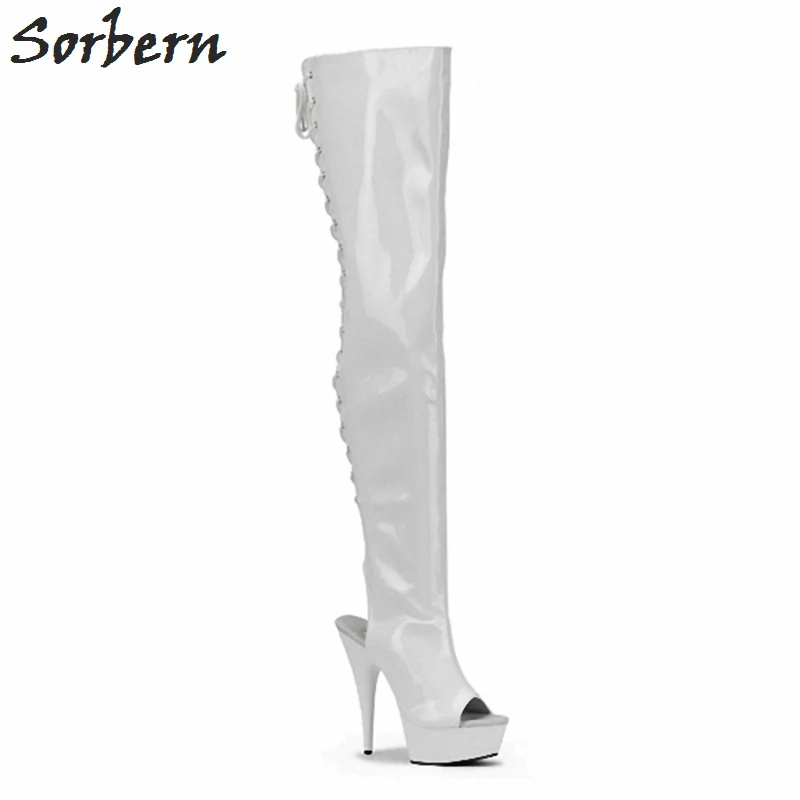 Женские блестящие Сапоги выше колена на высоком каблуке 15 см 5 см|pole dancing boots|women shoes