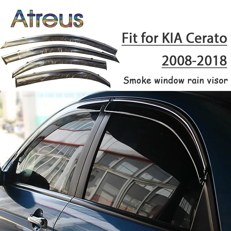 

Atreus 1set ABS For Kia Cerato Sedan 2018 2017 2016 2015-2008 Accessories Car Vent Sun Deflectors Guard Smoke Window Rain Visor