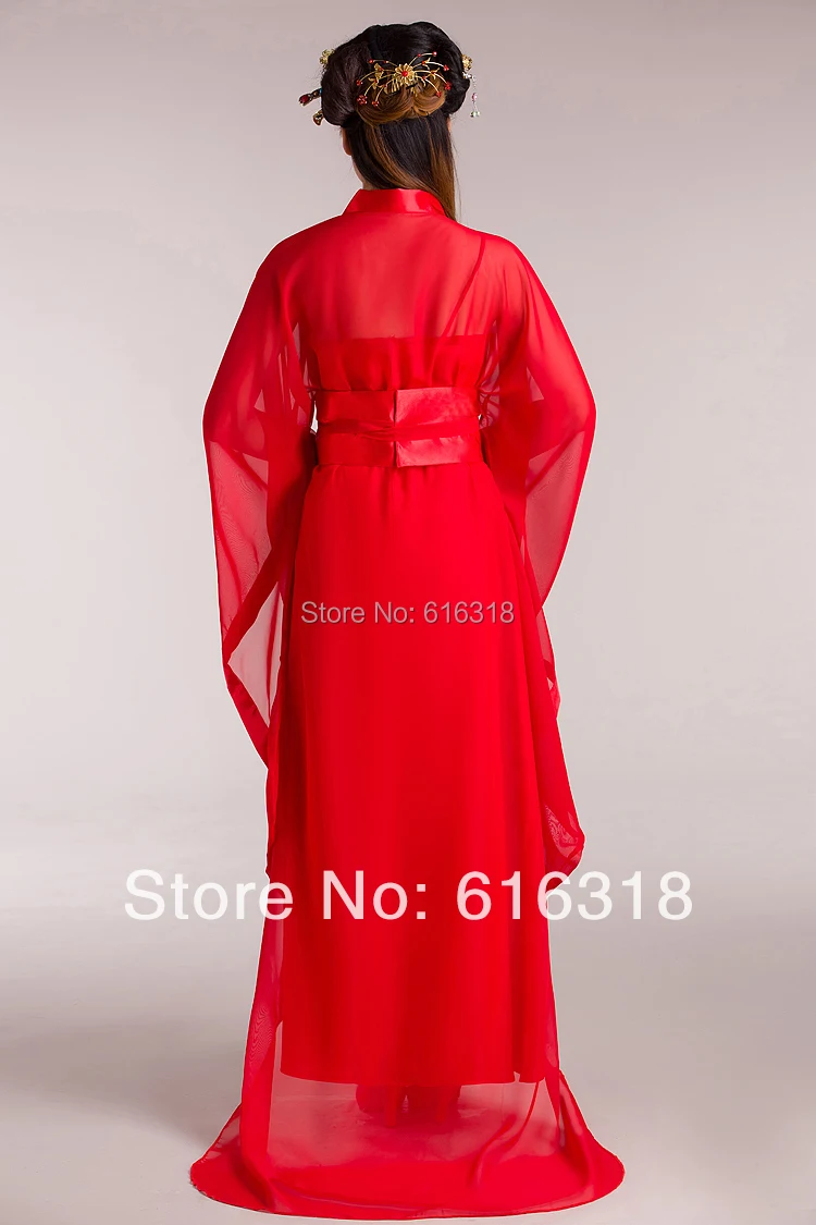 Костюм старинный китайский дракон Фея Меч леди белый и красный качественный