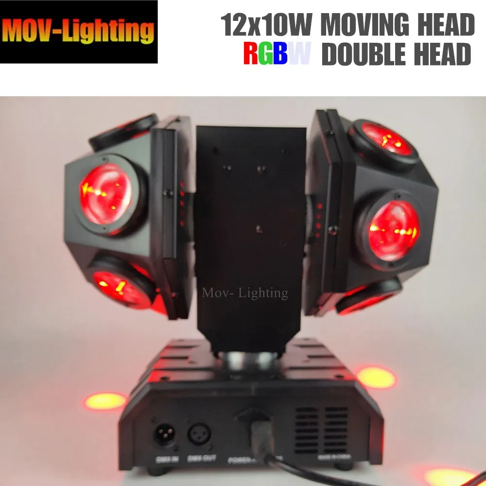 2 шт./лот mini 12x10 Вт RGBW 4в1 светодиодный движущийся луч с двумя стрелками сценический