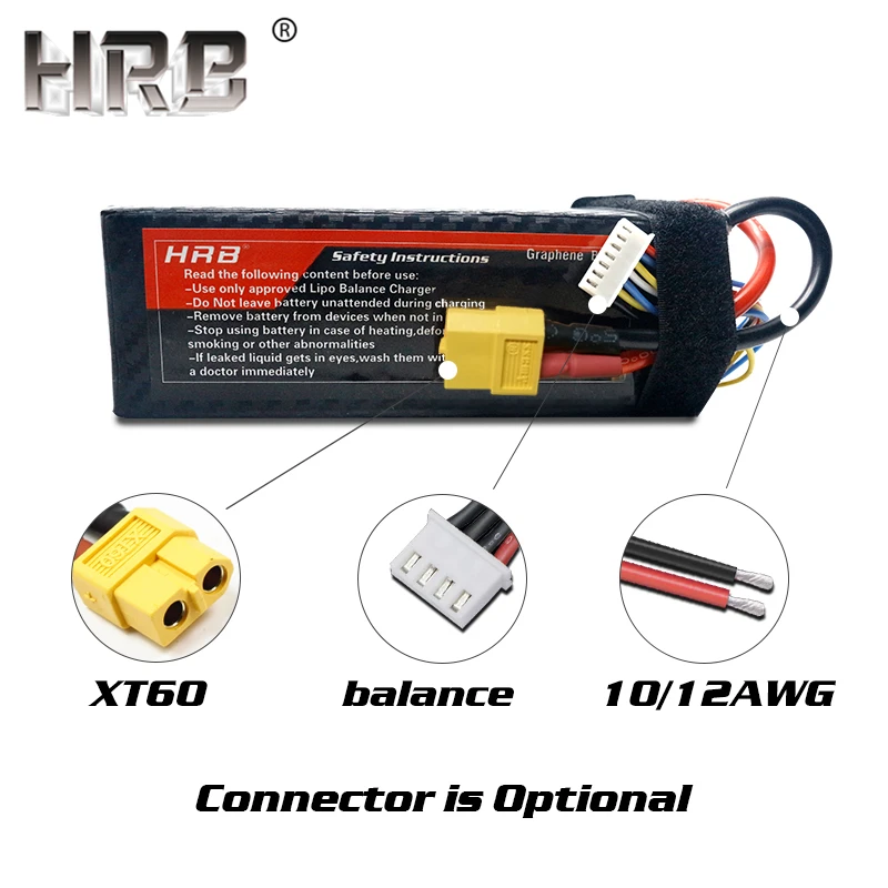 HRB Графен 3S Lipo батарея 11,1 V 5000mah 6000mah 4000mah 3800mah 3000mah 2S 7,4 V 4S 14,8 V 5S 6S 22,2 V RC части для самолетов XT60
