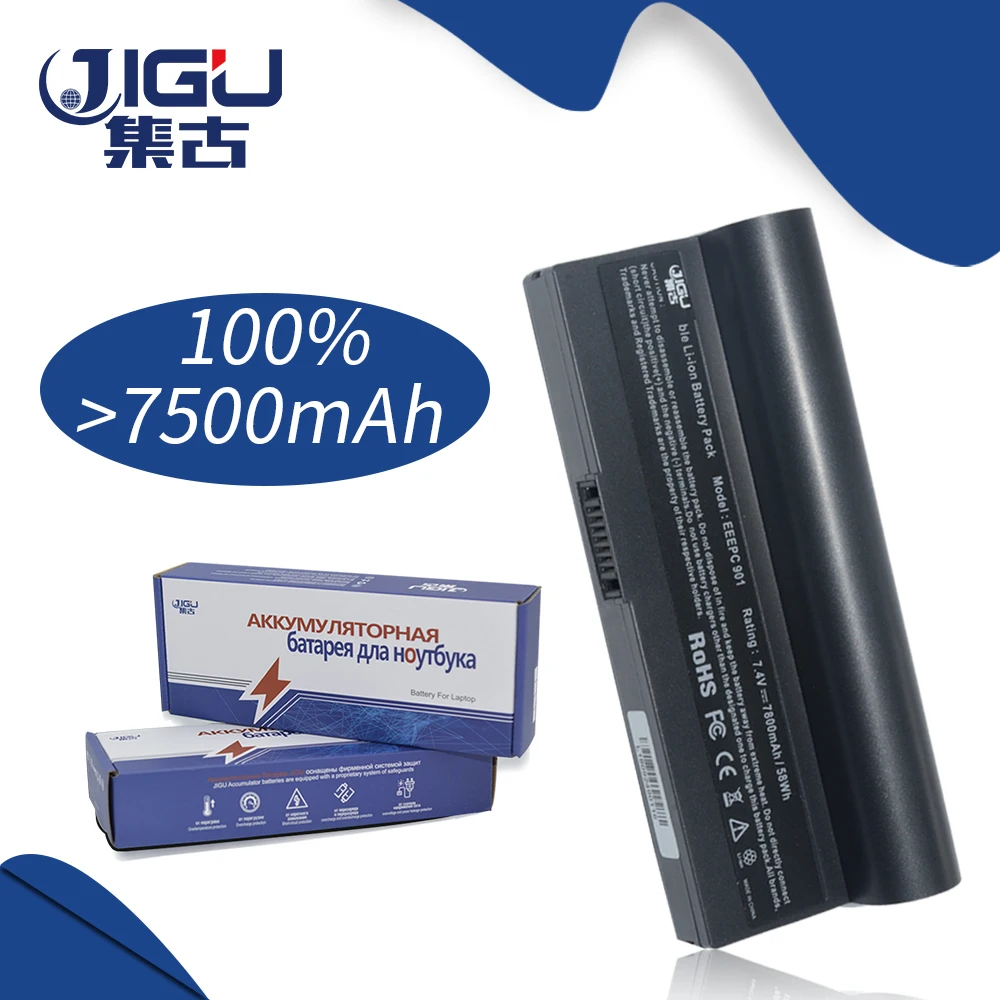 JIGU 7800Mah 6Cell Laptop Battery For Asus AL23-901 AP23-901 Eee PC 901 1000 1000H 1000HE 1000HA 1000HG 904HD 1000HD 7.4V