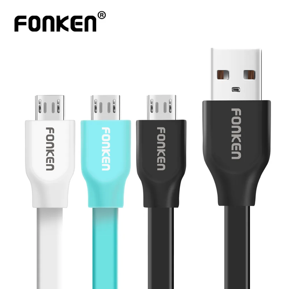 FONKEN Лапша USB кабель Micro зарядный 3A Макс быстрое зарядное устройство Шнур для банка