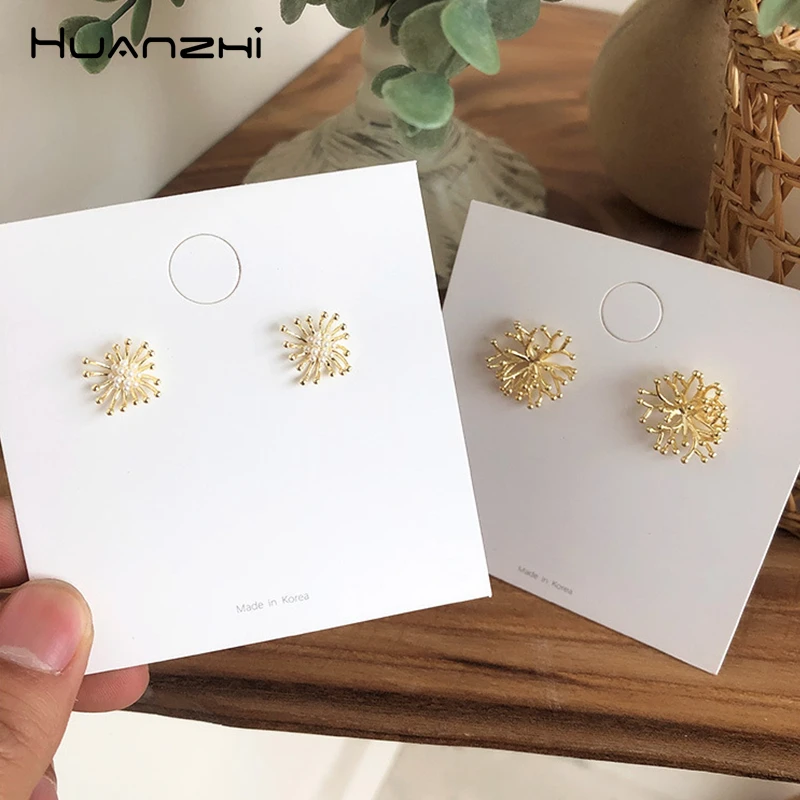 HUANZHI 2019 S925 Серебряные Элегантные ретро неправильные геометрические коралловые