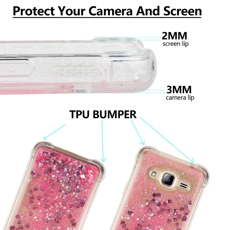 Милый чехол с сияющими блестками для Samsung Galaxy J3 J36 Bling Блестящий бампер SM-J320F/DS SM-J320H/DS SM-J320FN SM J300H J300F