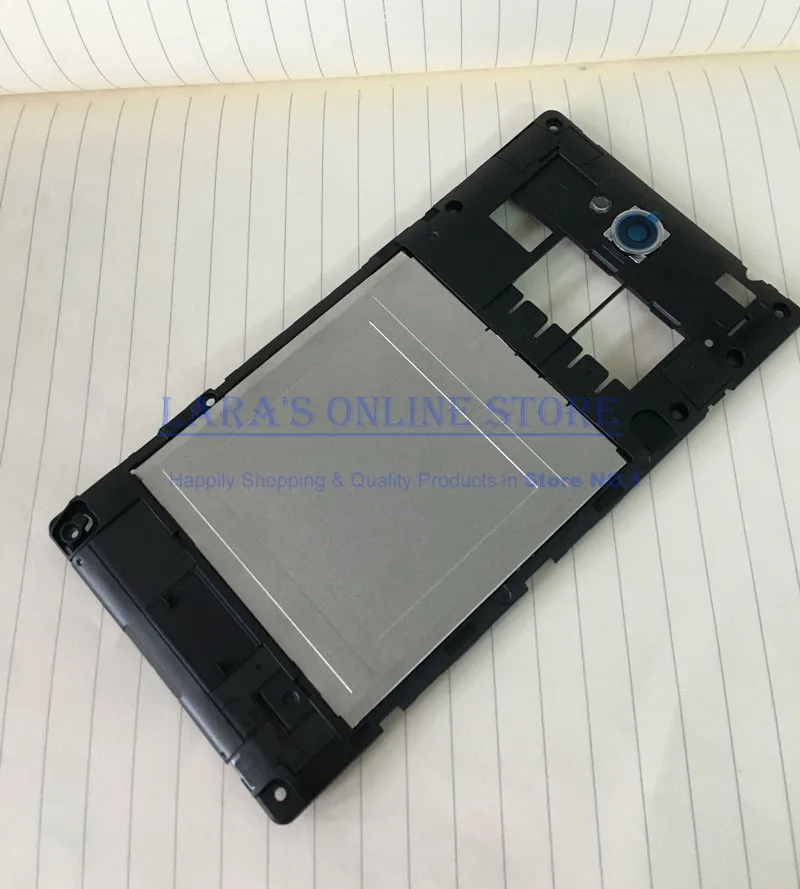 

Original Back Battery Housing Frame Housing For Sony Xperia C S39h S39 C2305 Middle Frame +Camera Lens +Flash Repair Parts