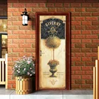 Креативные 3D Новые европейские ретро наклейки на двери бонсай, индивидуальные домашние модные виниловые наклейки на двери для украшения дома, декоративные