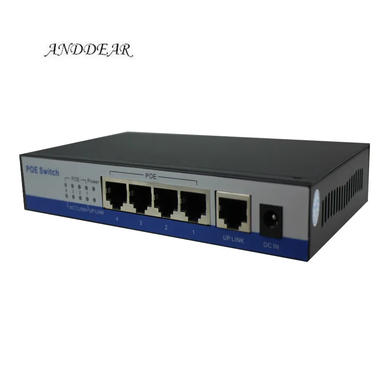 HY 10/100 Мбит/с rj45 коммутатор poe 802.3af 4 порта питания 15 5 Вт для ip камер nvr телефона wifi