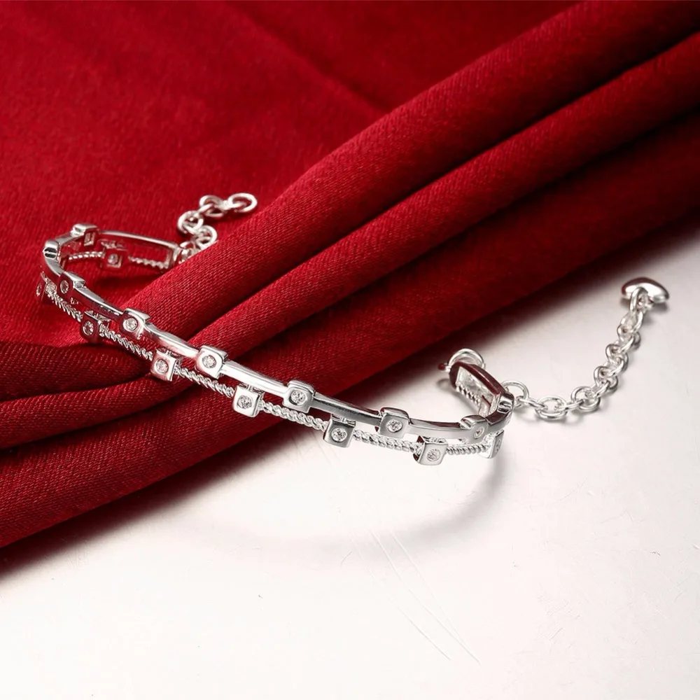Kinitial Double Two Line Bracelets &amp Bangles with Austrian Zircon Luxury Twisted Bracelet Bangle Gift For Girls Lovely Bijoux | Украшения