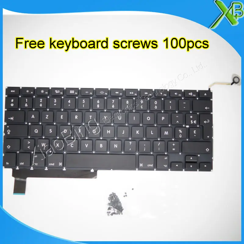 Совершенно новая Французская клавиатура AZERTY FR + винты для клавиатуры 100 шт. MacBook Pro