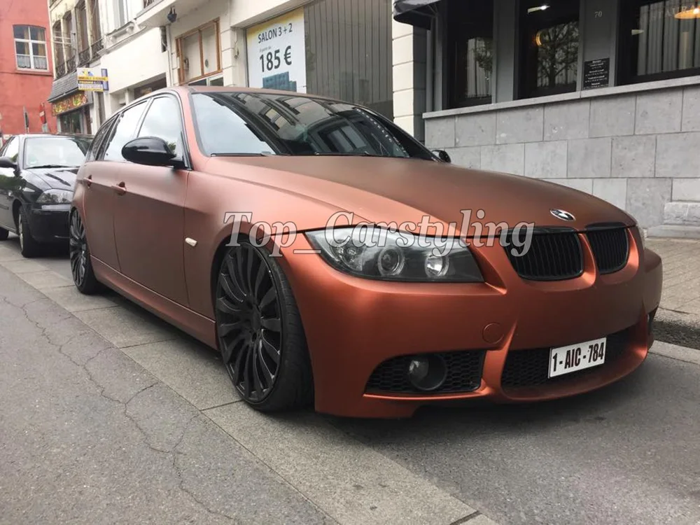 Коричневая атласная матовая хромированная виниловая пленка для автомобиля