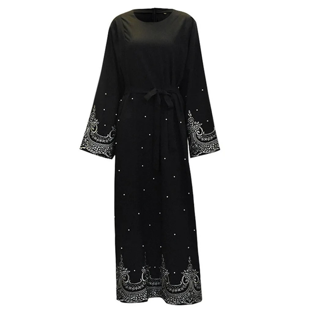 2019 Новое мусульманское платье для женщин размера плюс S ~ 5XL этнические халаты