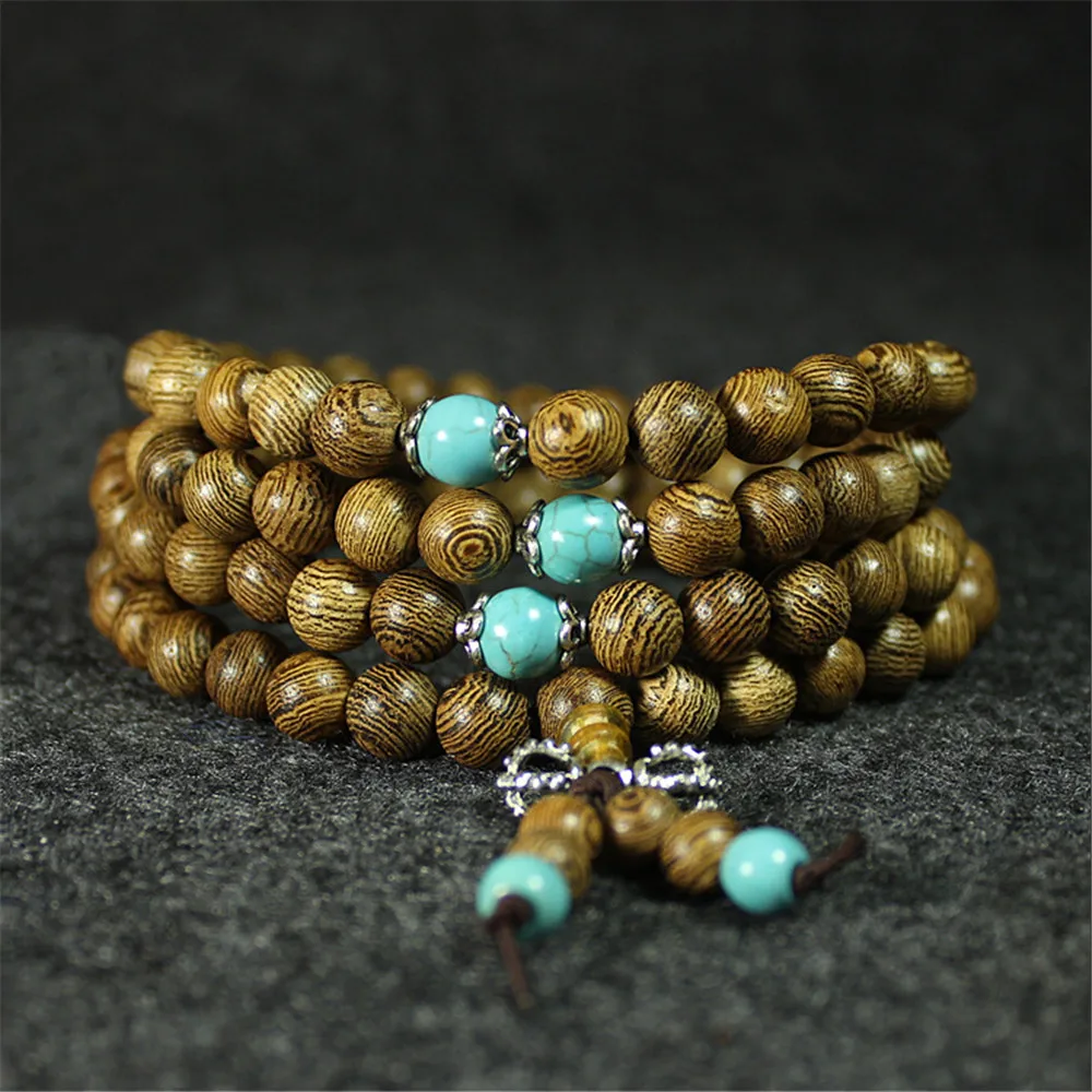 Оптовая продажа настоящий Сандал Куриное Крылышко деревянные 108 бусин браслет 6/8