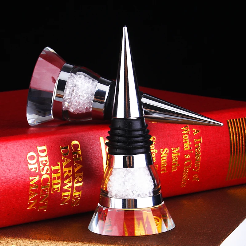 Новый дизайн застопорная стеклянная бутылка для вина Хрустальная стопа