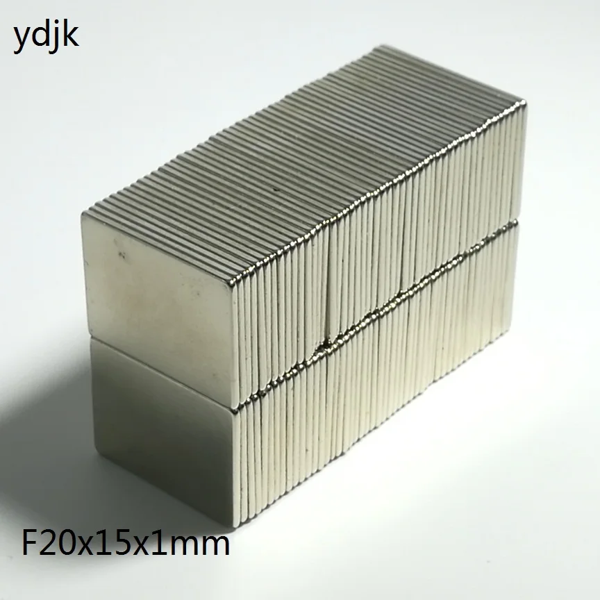 50 шт./лот неодимовый магнит 20*15*1 N38 прямоугольные магниты f 20x15x1 супермощные мм