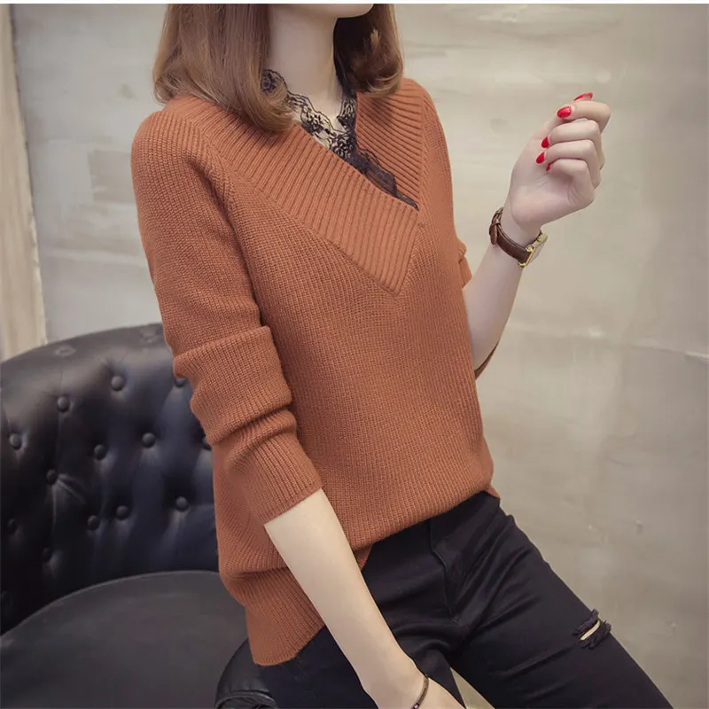 Autumn Long Sleeve Knitwear pullover Women Sweater Harajuku Female Black Yellow Ladies Oversize Vintage Coat Tops | Женская одежда