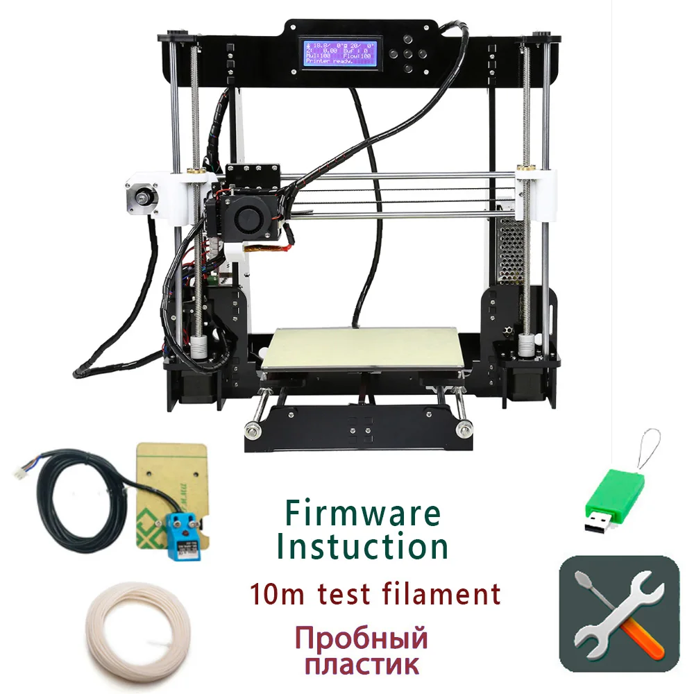 Auto level A8 10M Anet A8 Prusa i3 reprap 3d принтер Высокая точность Imprimante 3D DIY/8 Гб SD пластик больше цветов/экспресс- из России - Цвет: Auto level A8 10M