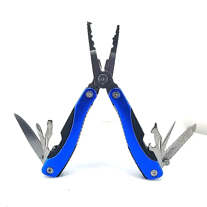 KT5-Blue Рыболовные плоскогубцы многофункциональный инструмент оплетка линия приманка резак крюк для удаления снастей многофункциональный кемпинг безопасные плоскогубцы складной нож - Цвет: KT5-Blue