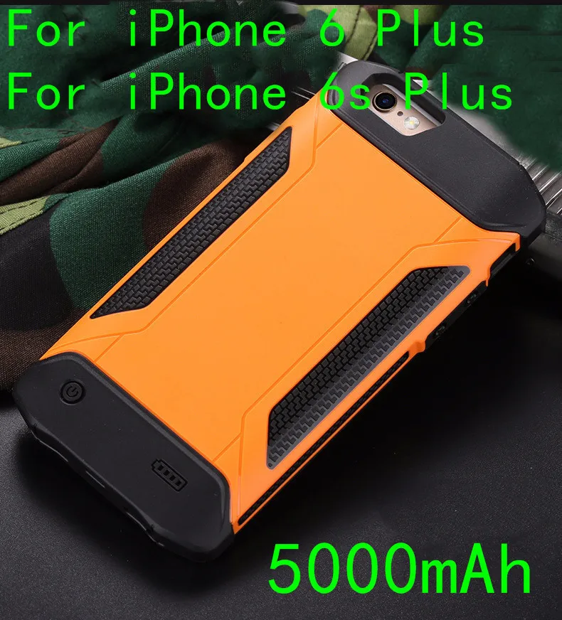 Orange For iPhone6SP Leioua 4000 мАч ударопрочный тонкий Чехол-батарея для iPhone 6, 6 S, 7, 8 Plus, внешний аккумулятор, чехол s, задняя крышка для iPhone 6, 6 S, 7, 8 - Цвет: Orange For iPhone6SP