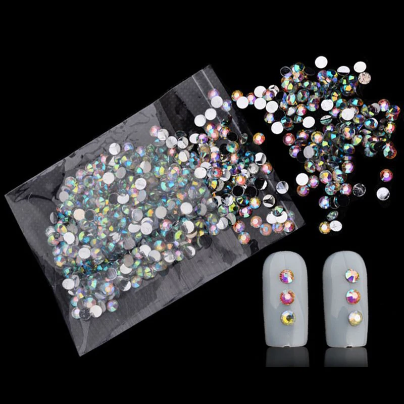 

1000pcs 4mm Nail Art Decoration AB White Diamond Jewelry UV Gel Polish Nails Sticker Tips Decor DIY Rhinestones