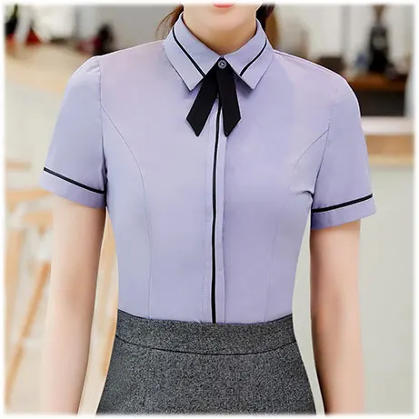 gray shirt IZICFLY, летние женские костюмы, юбки и топы, жилет, офисный женский костюм с юбкой, официальная одежда для работы, большой размер, Ropa De Oficina - Цвет: gray shirt