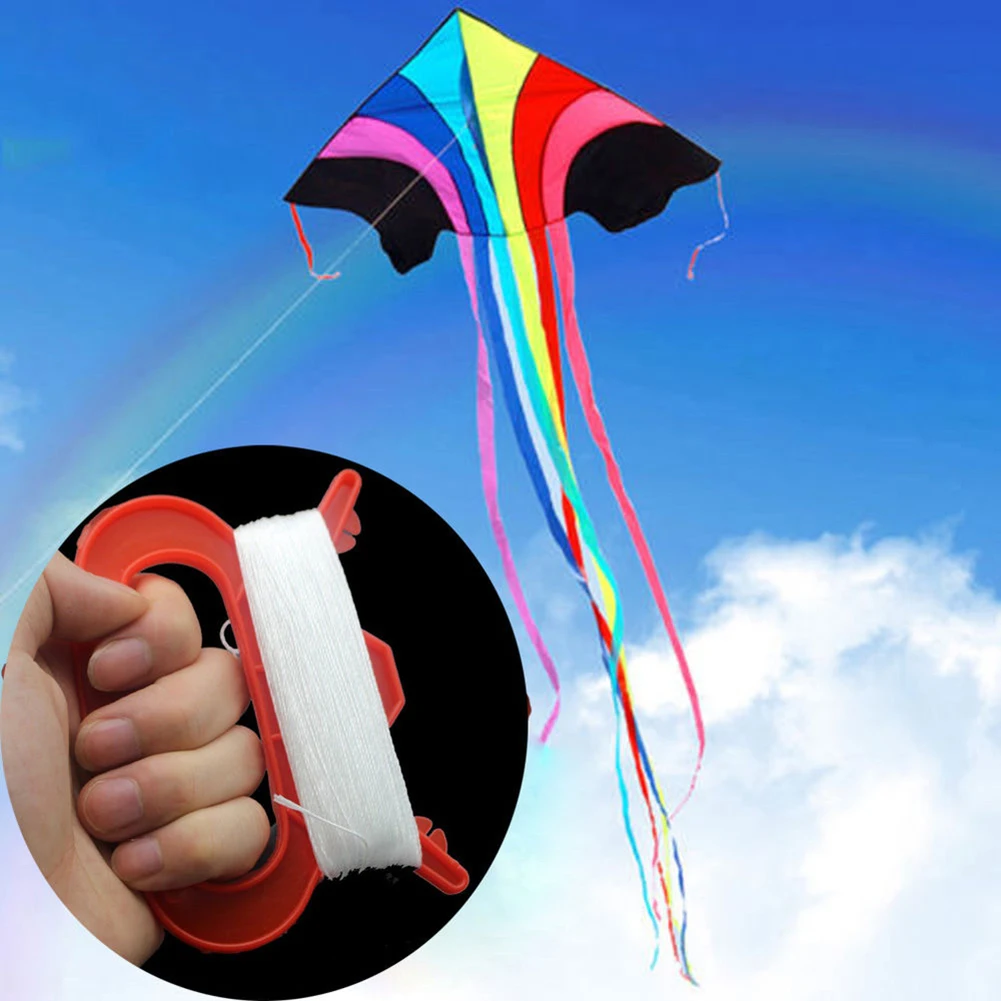 Cometas de hilo fino para deportes al aire libre, Kit de herramientas de bobinador en forma de D para cometas de acrobacias para ni&ntilde;os, 100m, venta al por mayor-3