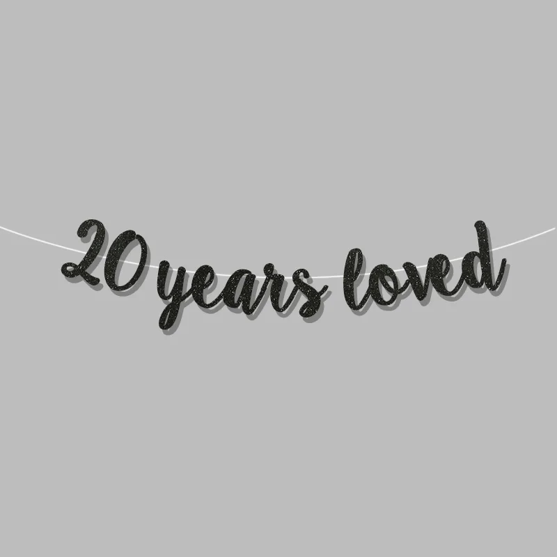 20 лет любимый баннер 20th с днем рождения украшение для золотой блестящий знак