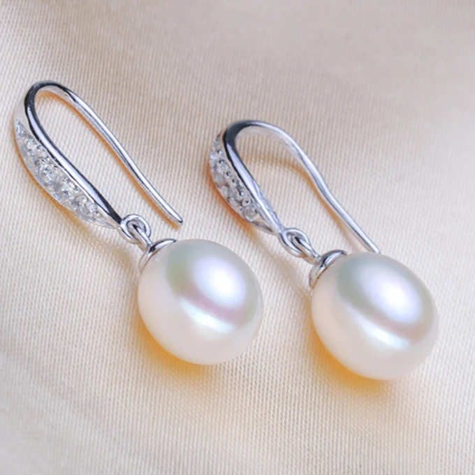 Серьги капли женские из серебра 925 пробы с пресноводным жемчугом|925 sterling|earrings