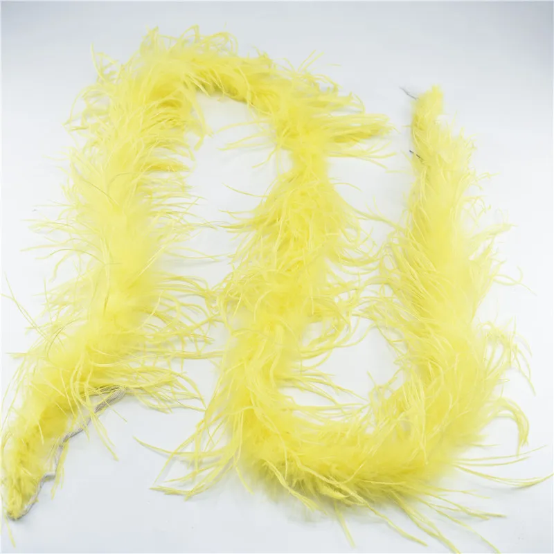 Yellow Красивые 2 м/лот пушистое страусиное перо костюм с боа/шоу/Свадебный танцор вечерние украшения Шлейфы и DIY Перья для рукоделия - Цвет: Yellow