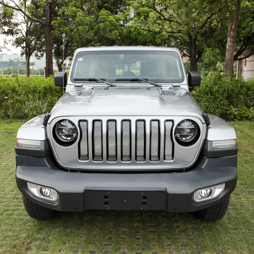 Chuang Qian 17Pcs Front Grille Trim Cover Head Turn Light Door Hinge for 2018 2019 Jeep Wrangler JL JLU Sport/Sports | Автомобили и
