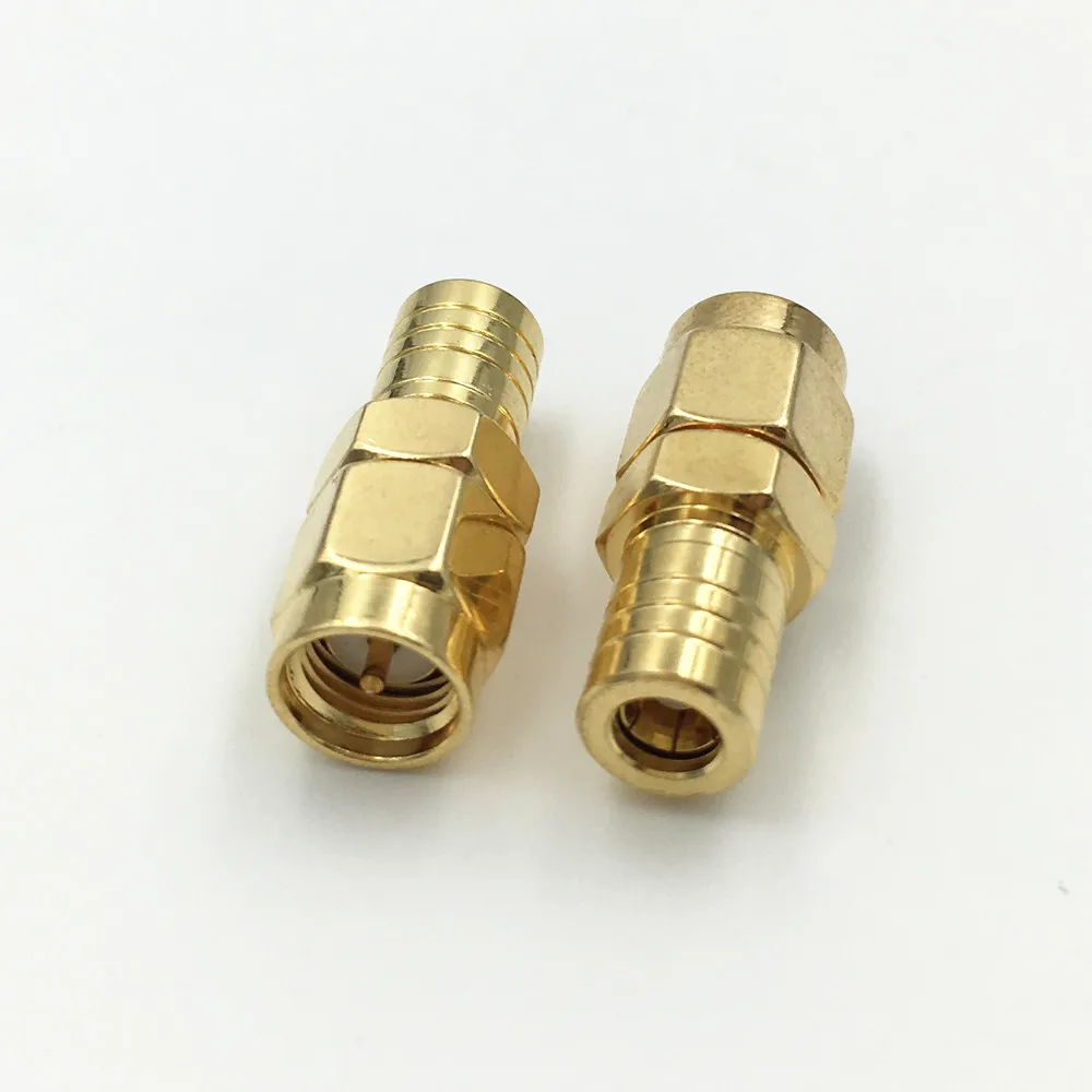 100 шт. прямой латунный коаксиальный коннектор RF с гнездом SMB на гнездо SMA типа папа