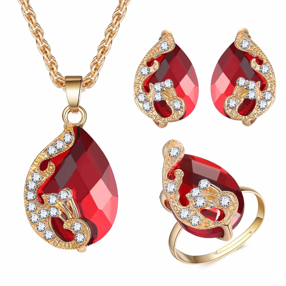 Женский ювелирный комплект из колье и серёг 5 цветов|parure bijoux|parure bijoux femmepeacock jewelry sets