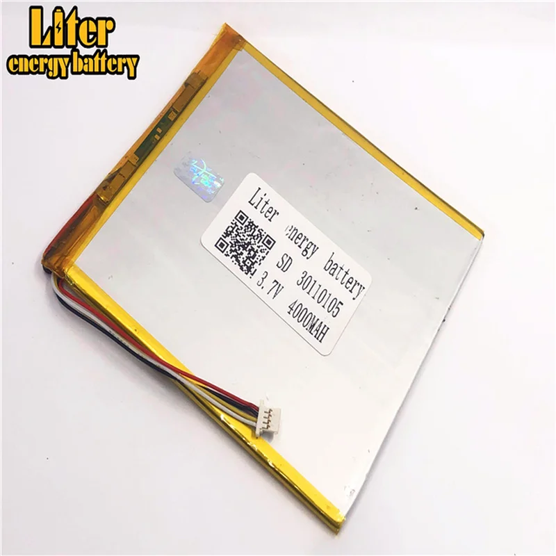 

plug 1.0-4P 30110105 Wholesale price 3.7v 4000mah lipo battery in rechargeable Batteries with full capacity tablet pc