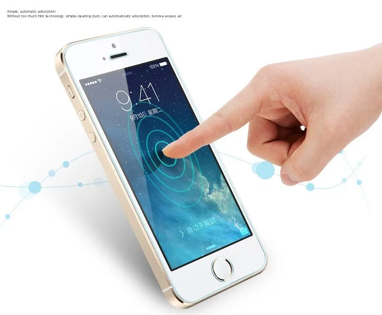 Защитное закаленное стекло для iPhone 4, 4s премиум класса. Класс защиты 9Н, толщина 0.3 мм