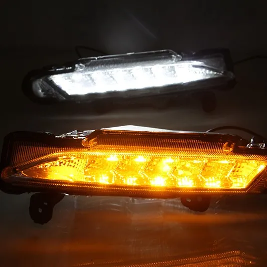 White and Yellow CSCSNL 2 шт. для Toyota Yaris светодиодный DRL Дневной ходовой светильник Дневной светильник задний бампер светильник тормозной светильник s задний светильник - Цвет: White and Yellow