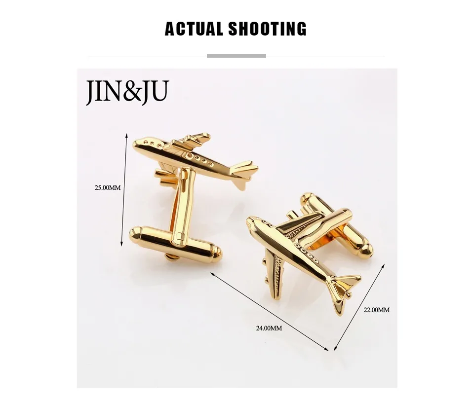 JIN& JU, мужские ювелирные изделия, дизайн самолета, аэроплан, свадебные украшения, два цвета, имитация, покрытие, стиль для мужчин, самолет, запонки