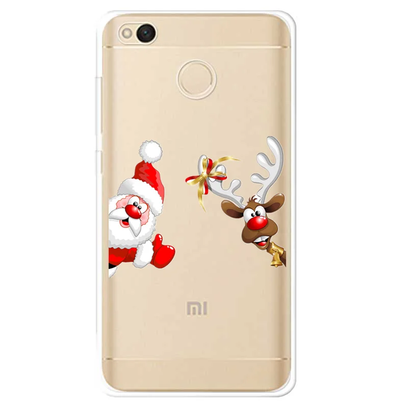 For Xiaomi Mi A1 Redmi 5A Note 4 Christmas Case 4A 4X Back Cartoon Santa Elk Snowman Cover |