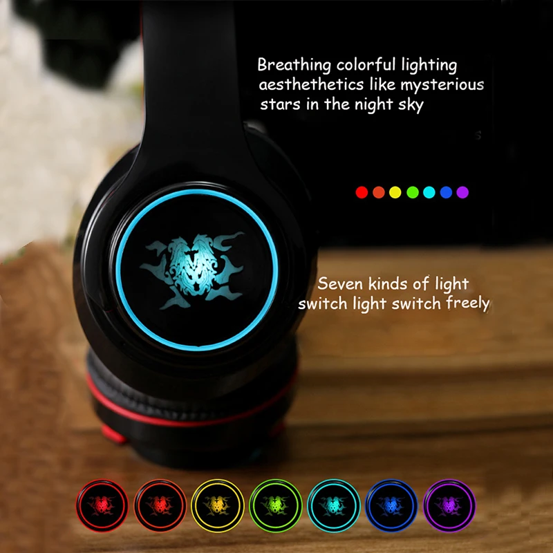 Беспроводные Наушники Hi-Fi семицветные светодиодные Bluetooth наушники спортивные 4 1
