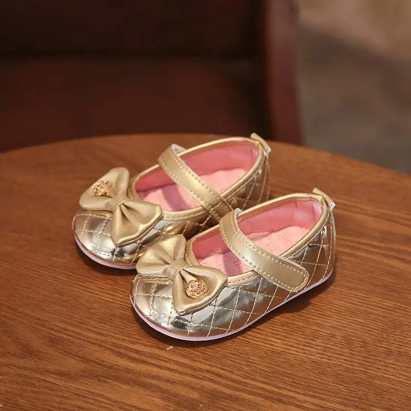 Новинка детская обувь с бантом для девочек мягкая маленьких принцесс цвет