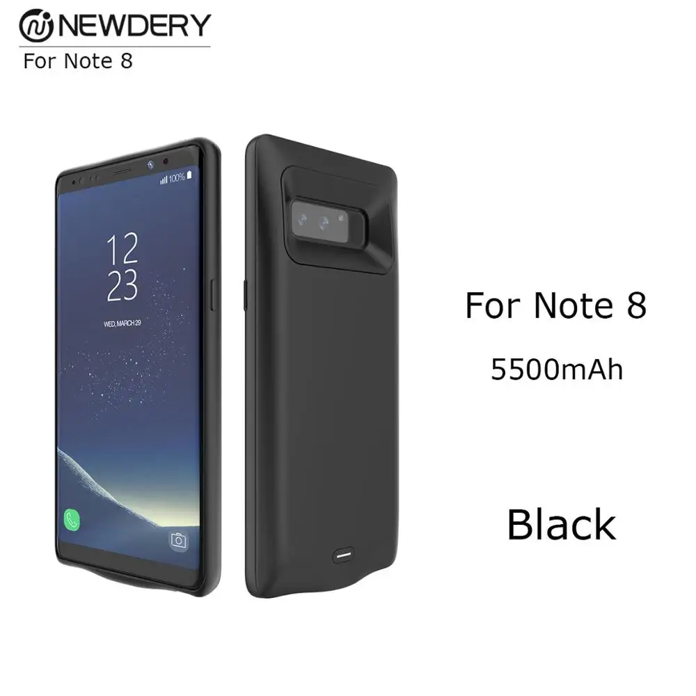 Чехол для зарядки аккумулятора для samsung s8 plus S8+ Note 8 9, запасная упаковка, чехол для зарядного устройства для Galaxy S9 S9+ Note 9 - Цвет: Note 8 Black 5500mAh