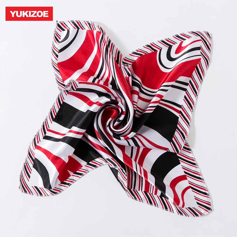 Small Square Hair Scarf Women Neck Hotel Waiter Flight Attendants Business Imitate Bandana Silk Bag Scarves 50*50CM | Аксессуары для