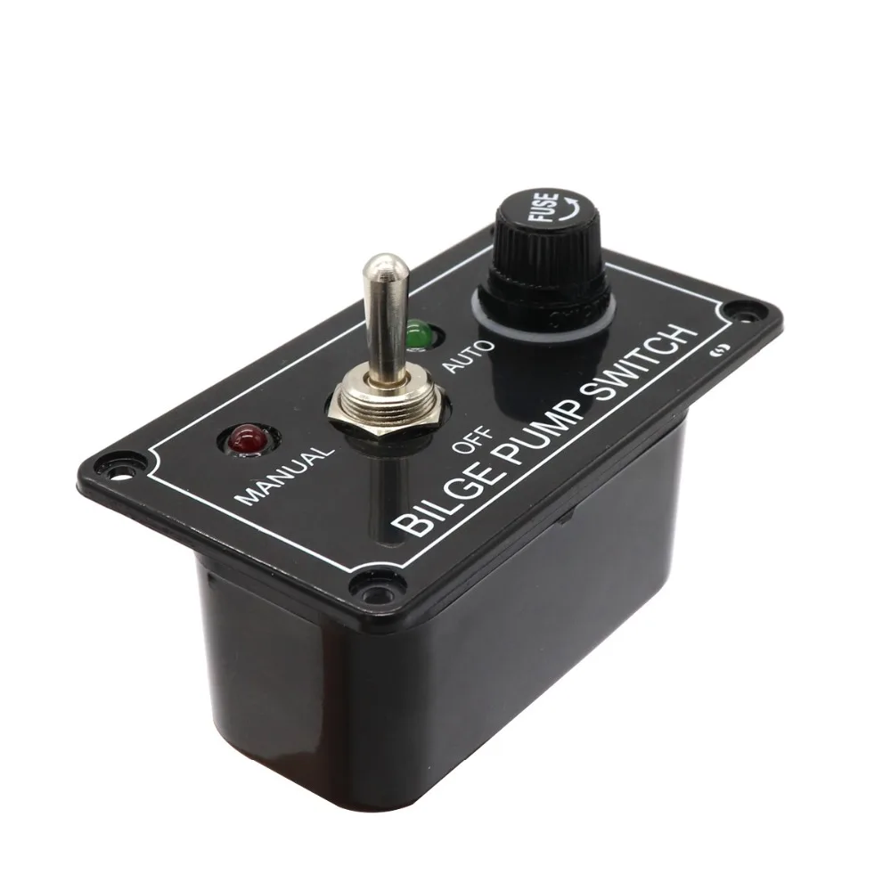 

12V MANUAL - OFF- AUTO3-Way Bilge Pump rocker switch panel with fuse protection for marine boat RV auto