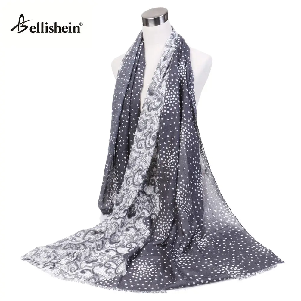 BELLISHEIN Винтаж Женщин Простой Шарф Большой Платок Длинный Voile Шелковый Wrap