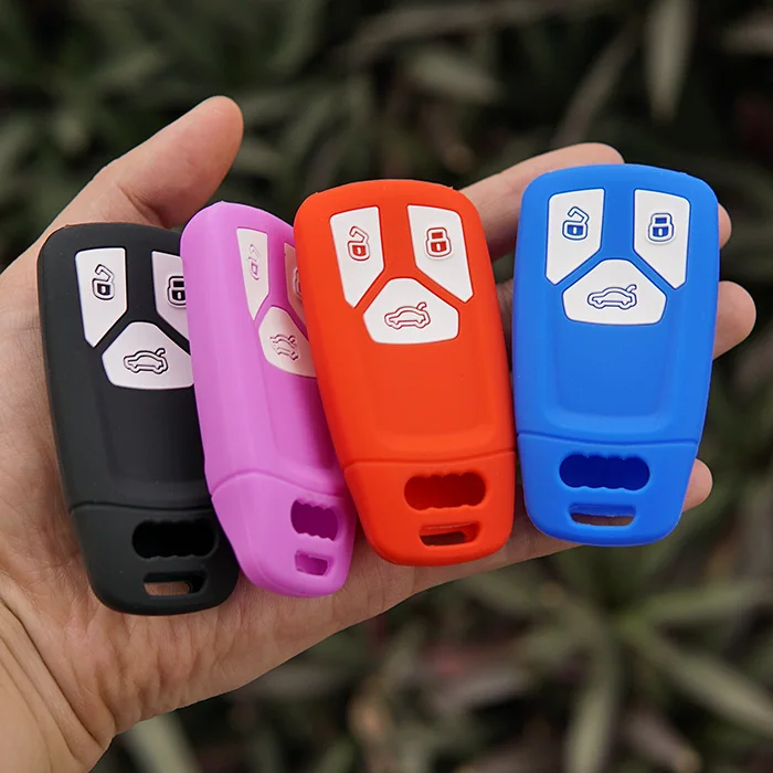 Силиконовый резиновый защитный чехол для автомобильного ключа Audi A4 B9 Q5 Q7 TT R8 8S 2018