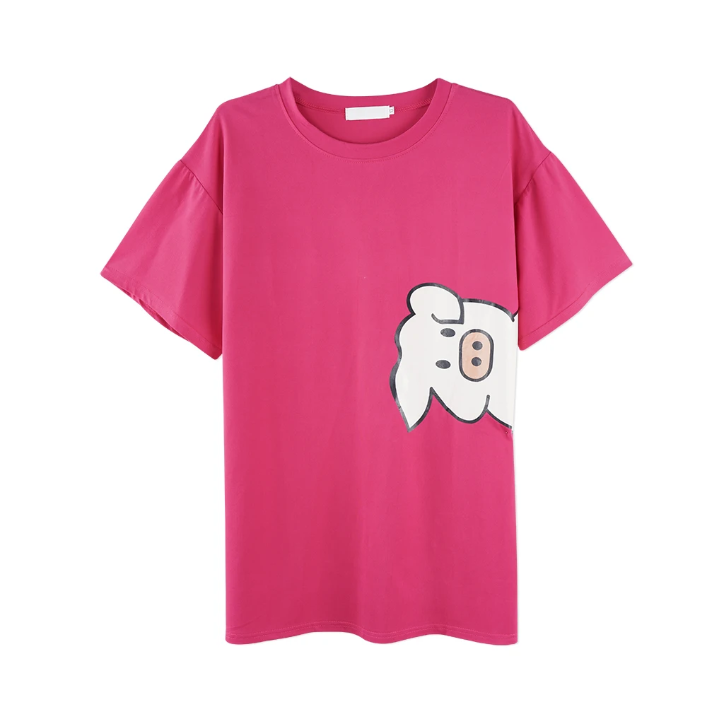 

Neatie kiddie Cartton Print T-shir Women Top Tee Shirt Short Sleeve O-neck Summer Loose Streetwear Tshirt Female