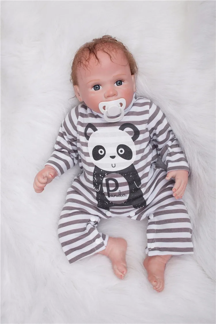 

22"55 cm Newborn reborn baby Doll Soft Silicone Vinyl infant Dolls Reborn Babies Cute toddlers kids presents play house doll